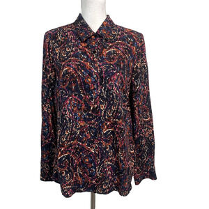 Liverpool Los Angeles Blouse Shirt size Small Pink Blue Orange Career Casual